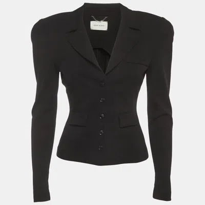 Pre-owned Magda Butrym Black Stretch Crepe Structured Blazer S
