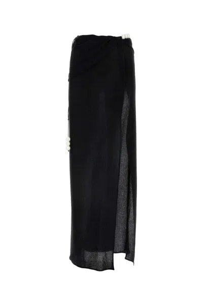 MAGDA BUTRYM BLACK STRETCH LYOCELL BLEND SKIRT