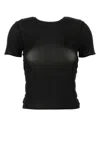 Magda Butrym Mesh Crew Neck Top With Ruched Back