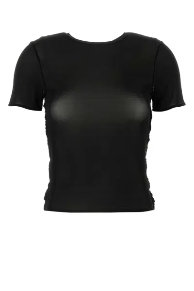 MAGDA BUTRYM BLACK STRETCH MESH TOP