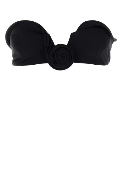 MAGDA BUTRYM BLACK STRETCH NYLON BIKINI TOP