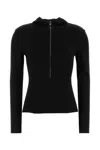 Magda Butrym Hooded Zip-up Top In Black