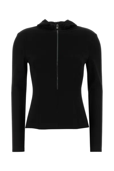 MAGDA BUTRYM BLACK STRETCH VISCOSE BLEND TOP