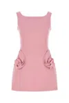Magda Butrym Floral Appliqued Wool Mini Dress In Pink