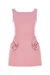 Magda Butrym Floral Appliqued Wool Mini Dress In Pink