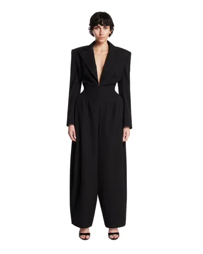 Magda Butrym Black Tuxedo Jumpsuit