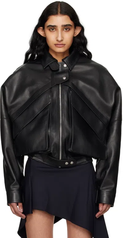 Magda Butrym Black Vintage Leather Jacket In 80 Black