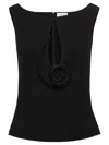 Magda Butrym Top With Flower Detail In Black
