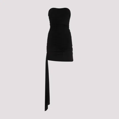 Magda Butrym Strapless Gathered Mini Dress In Black