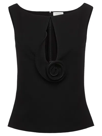 Magda Butrym Black Embellished Boat Neck Top