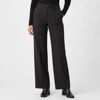 Pre-owned Magda Butrym Black Wool Blend Satin Trim Trousers S