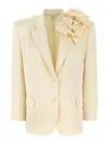 Magda Butrym Ivory Viscose Blend Blazer In Gold