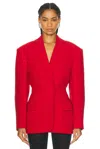 Magda Butrym Double-breasted Hourglass Blazer In Red