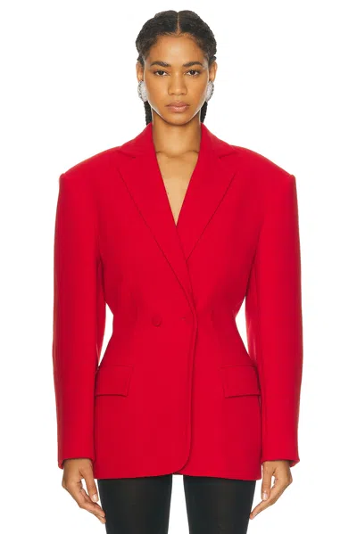 Magda Butrym Double-breasted Hourglass Blazer In Red