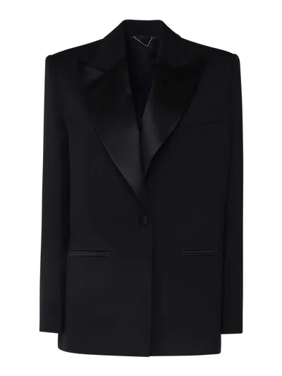 MAGDA BUTRYM BLAZER WITH SATIN LAPELS