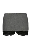 Magda Butrym Bloomer Stretch-wool Skort In Gray