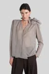 Magda Butrym Blouse 01 Blouse In Brown Silk In Gray