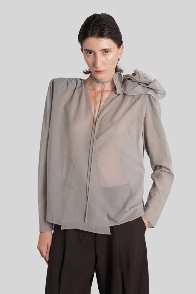 Magda Butrym Blouse 01 Blouse In Brown Silk In Gray
