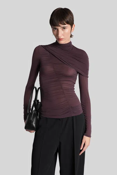 MAGDA BUTRYM BLOUSE 06 TOPWEAR IN BORDEAUX POLYAMIDE POLYESTER