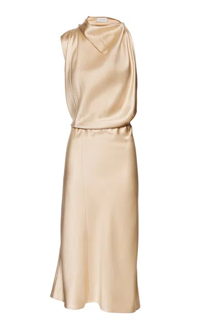 Magda Butrym Blouson Silk Dress In Nude