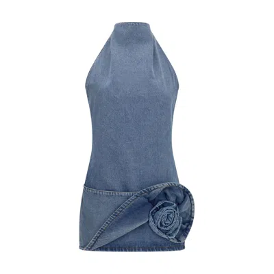 Magda Butrym Blue Cotton Casual Dress In Purple