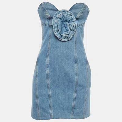 Magda Butrym Blue Denim Corset Tank Top & Strapless Mini Dress Set
