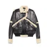Magda Butrym Shearling Trim Jacket Front Pockets