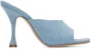 Magda Butrym Blue Square Toe Denim Mules In Blue