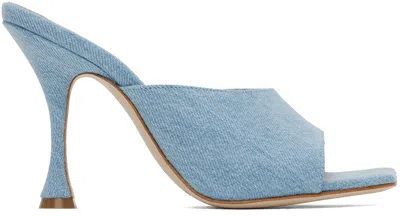 Magda Butrym Blue Square Toe Denim Mules
