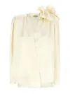 Magda Butrym Silk Blouse With V-neck In Neutral