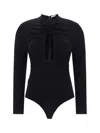 Magda Butrym Floral-appliqué Ruched Cutout Bodysuit