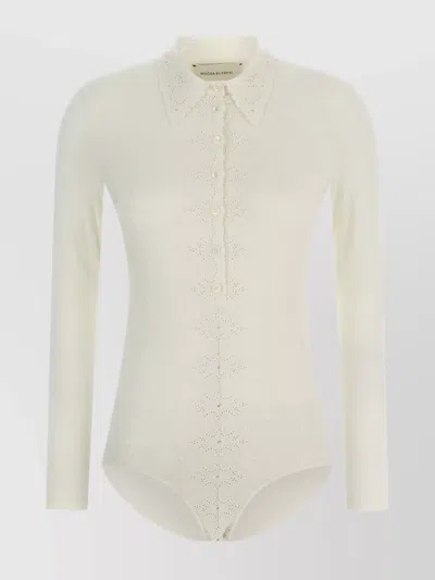 MAGDA BUTRYM BODYSUIT LACE COLLAR LONG SLEEVES