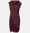Magda Butrym Hooded Draped Minidress In Bordeaux