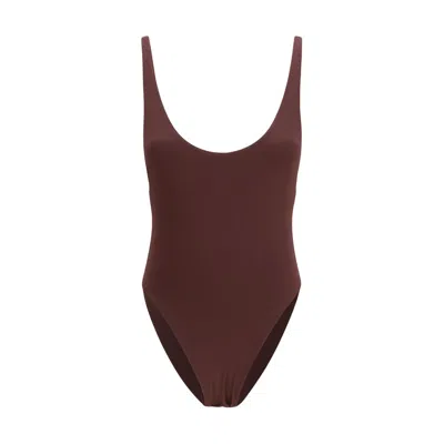Magda Butrym Bordeaux Polyamide One-piece Swimsuit In Brown