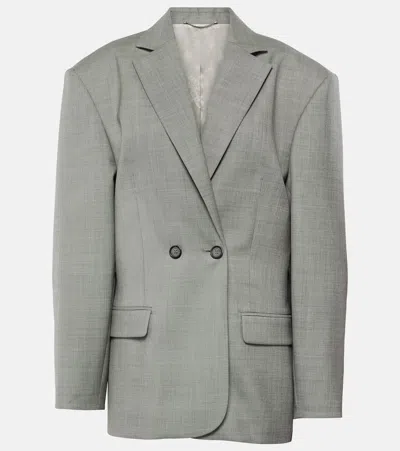 Magda Butrym Hourglass Double-breasted Blazer In Grey