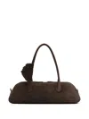 Magda Butrym Briggitte Rose-embellished Suede Tote Bag In Brown