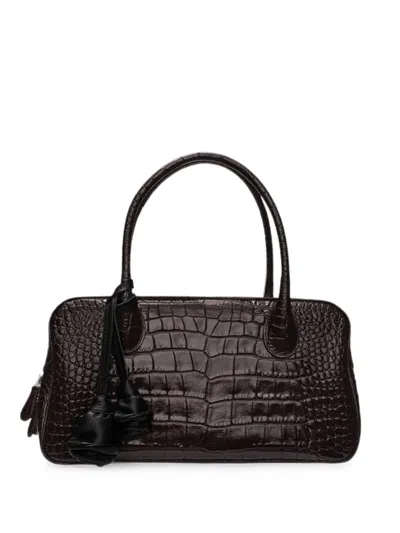 Magda Butrym Brigitte Crocodile-embossed Leather Tote Bag In Red