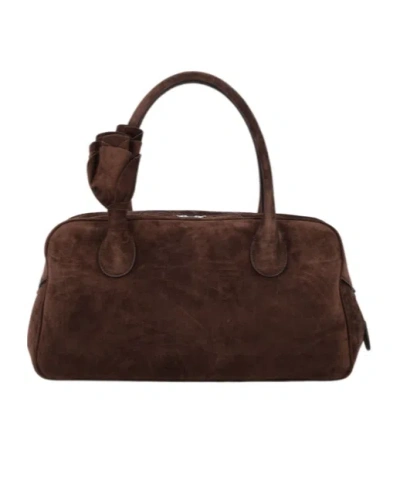 Magda Butrym Brigitte Flower-embellished Shoulder Bag In Brown