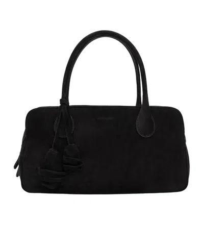 Magda Butrym Brigitte In Black Suede With Flower Charm