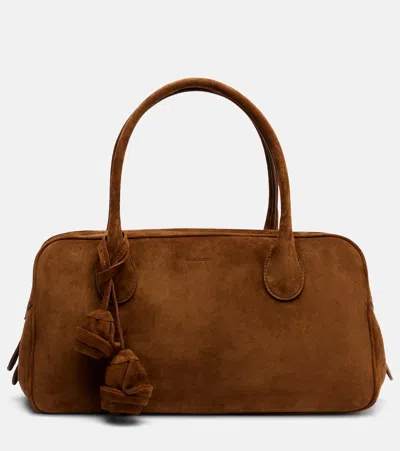 Magda Butrym Brigitte Embellished Suede Tote In Brown