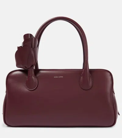 Magda Butrym Brigitte Leather Tote Bag In Burgundy