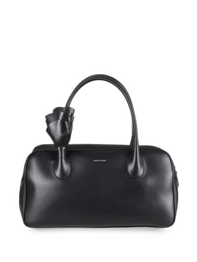 Magda Butrym Brigitte Rose-detail Leather Tote Bag In Black