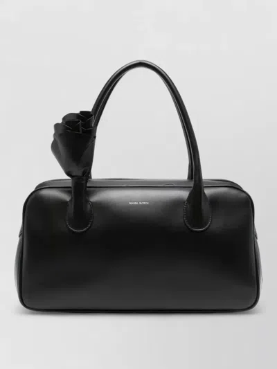 Magda Butrym Brigitte Shoulder Bag Top Handles Floral Detail In Black