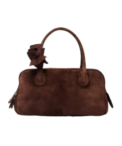Magda Butrym Brigitte Small Suede Shoulder Bag In Brown