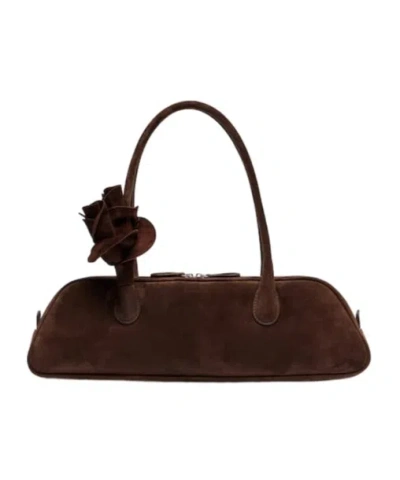 Magda Butrym Brigitte Suede Shoulder Bag In Brown
