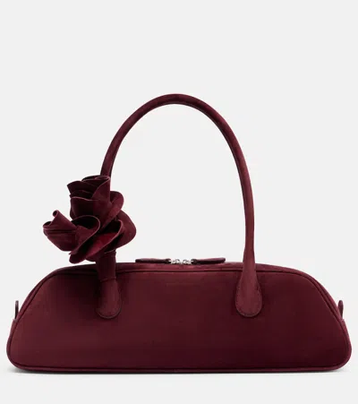 Magda Butrym Brigitte Suede Shoulder Bag In Burgundy