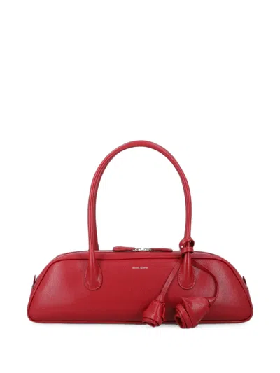 Magda Butrym Brigitte Trapeze Rose-detail Leather Tote Bag In Red