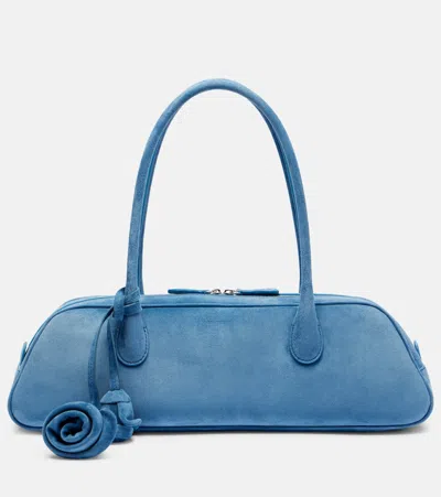 Magda Butrym Brigitte Trapeze Suede Shoulder Bag In Blue