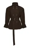 Magda Butrym Broad-shouldered Cotton-blend Trench Jacket In Brown