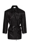 Magda Butrym Broad-shouldered Leather Jacket In Black
